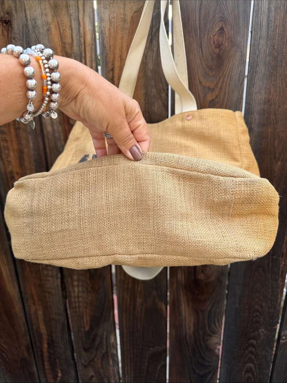 FEED Burlap Large Tote Bag with crossbody strap.❤️RARE